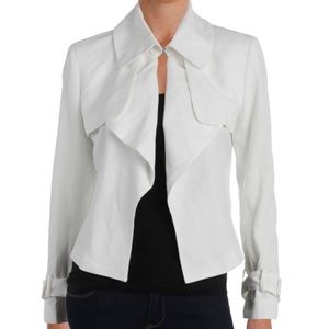 Anne Klein Womens Ivory Notched Collar Blazer